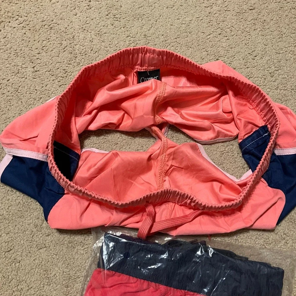Cromer Resortwear Board Shorts‎ (2) Coral & Pink Navy Accents Women's Sz L NEW
